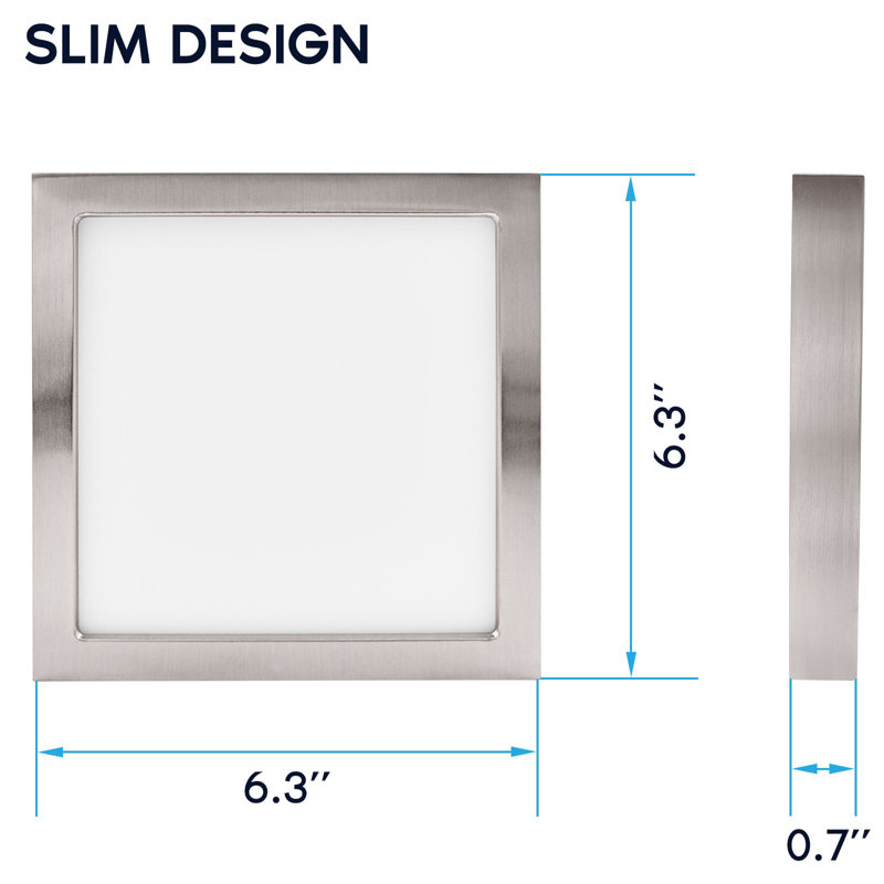 LED Flush Mount, Brushed Nickel
