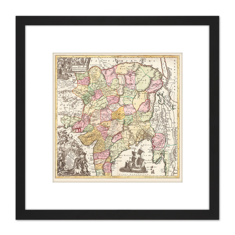 Antique Map China Mongolia - Single Picture Frame Print