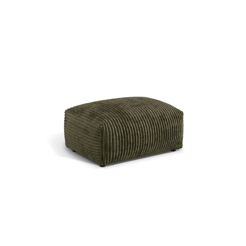 Carlens 65cm Wide Solid Colour Pouffe Ottoman, Moss Green