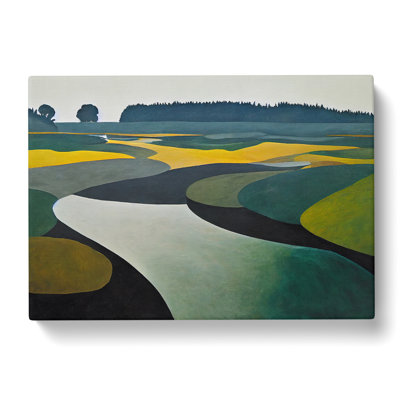 Modern Abstract Lake View - Wrapped Canvas