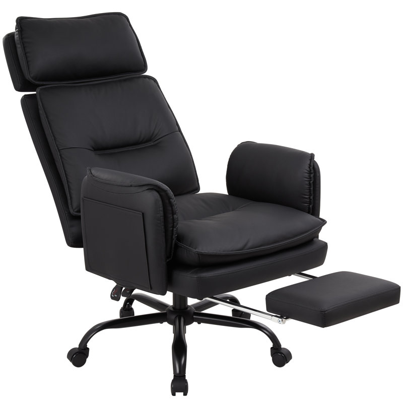 Office Chair with Headrest, Black