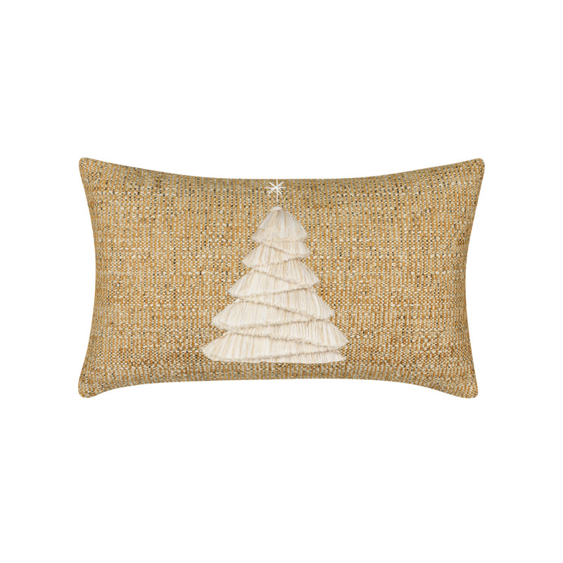 Fraser Fir Indoor/Outdoor Pillow Cover & Insert, Golden, Rectangle 12"H x 20"W