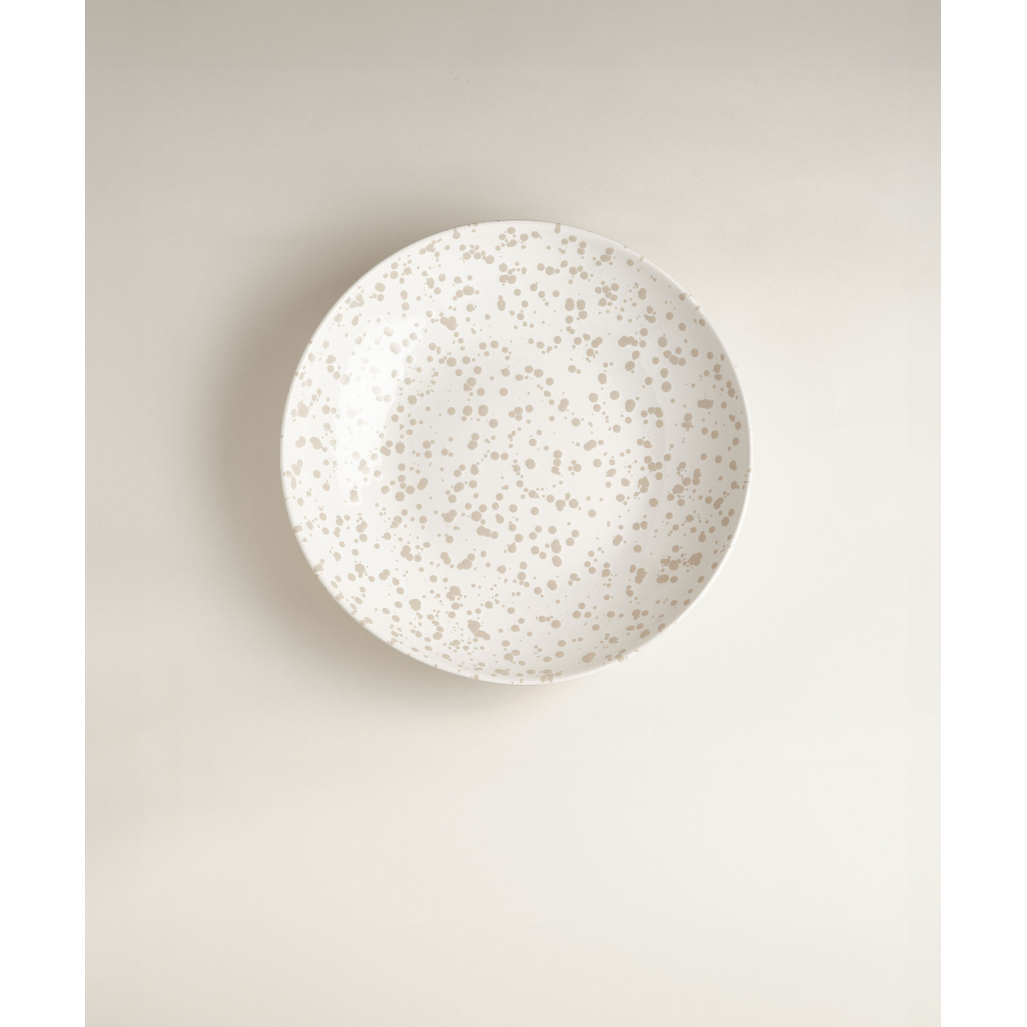 Year & Day Splatter Low Serving Bowl, Beige