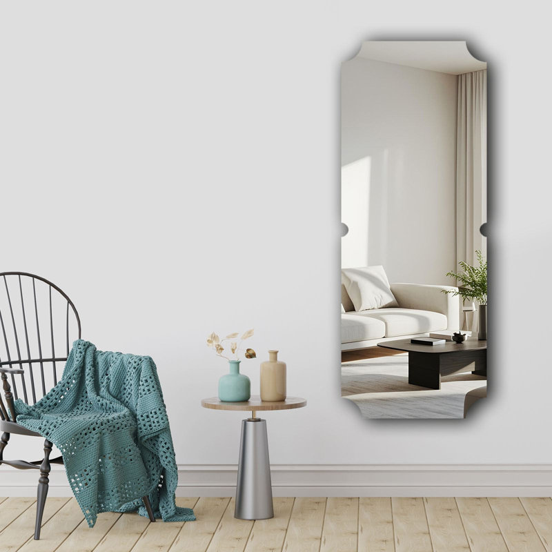 Miroir mural Modern Novelty, 20 po x 53,1 po | Verre de 4 mm d'épaisseur avec envers en EVA noir (0,8 po) | Décoration élégante et fonctionnelle pour le salon, la chambre à coucher ou le vestibule | Conception élégante pour les espaces contemporains
