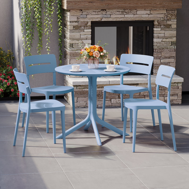Ensemble repas extérieur pour 4 personnes, Bleu