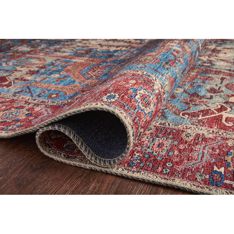 Tapis bleu / rouge Daleigh, Rectangle 8 pi 4 po x 11 pi 6 po