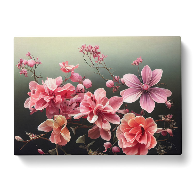 Unreal Flowers - Wrapped Canvas Painting, 35cm H x 50cm W x 3cm D