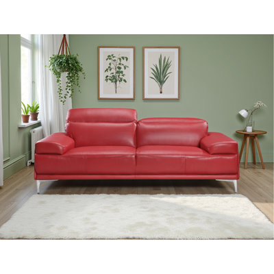 Brijin 86'' Upholstered Red Sofa
