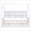 Lit plateforme simple en pin avec tiroirs de rangement et amp; Tablette - maisonnette blanche