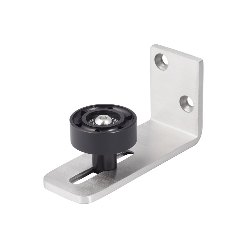 Rail de guidage pour grange, fixation murale, Nickel satiné