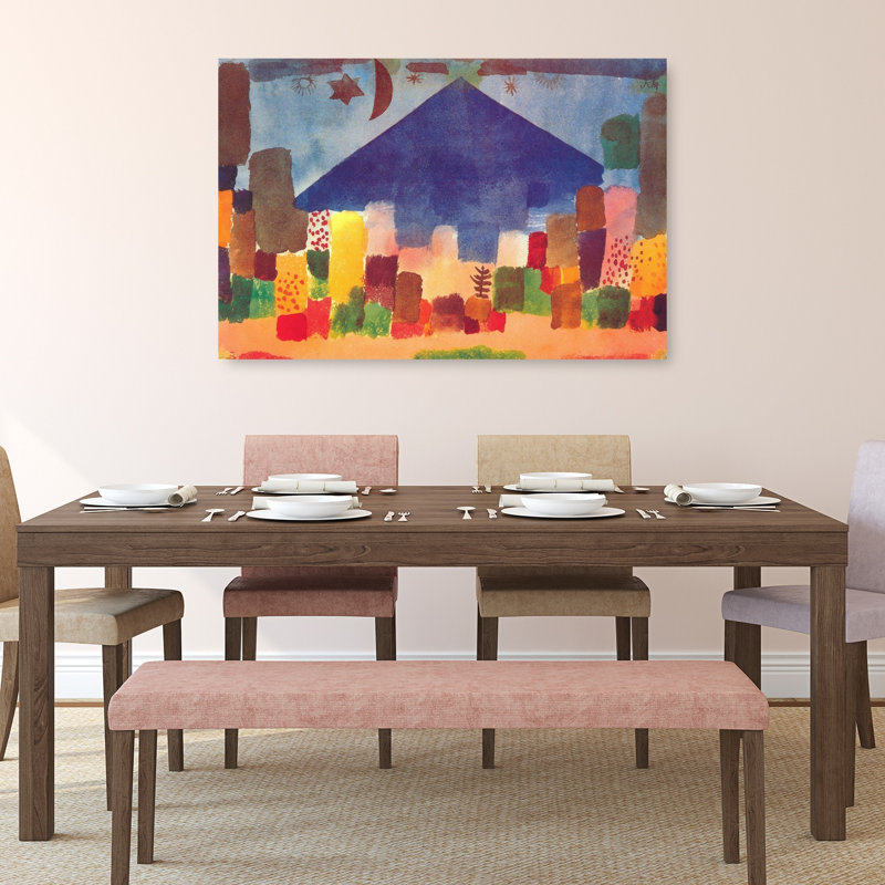Egyptian Night Abstract Classic Colorful Violet Mountain Nature Wall Art Print by Paul Klee - 1 Piece Wrapped Canvas Wall Art