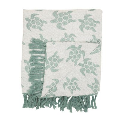 Chenille Sea Turtles Woven Throw Blanket