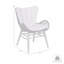 Chaise de patio d'extérieur en bois d'eucalyptus clair et corde gris anthracite