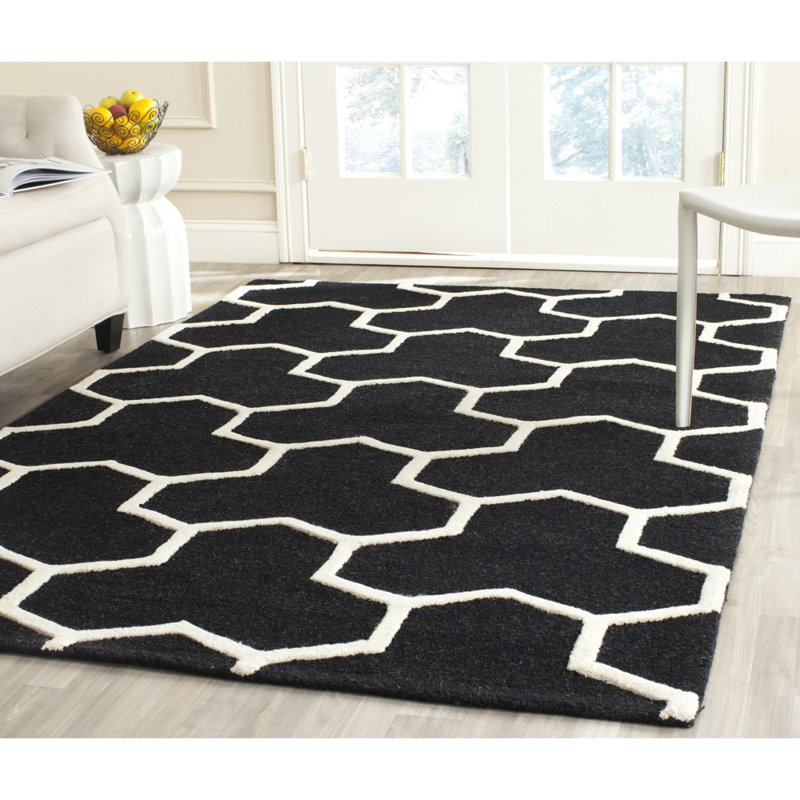 Sanyla Cambridge Hand Tufted Wool Geometric Rug, Rectangle 3' x 5'