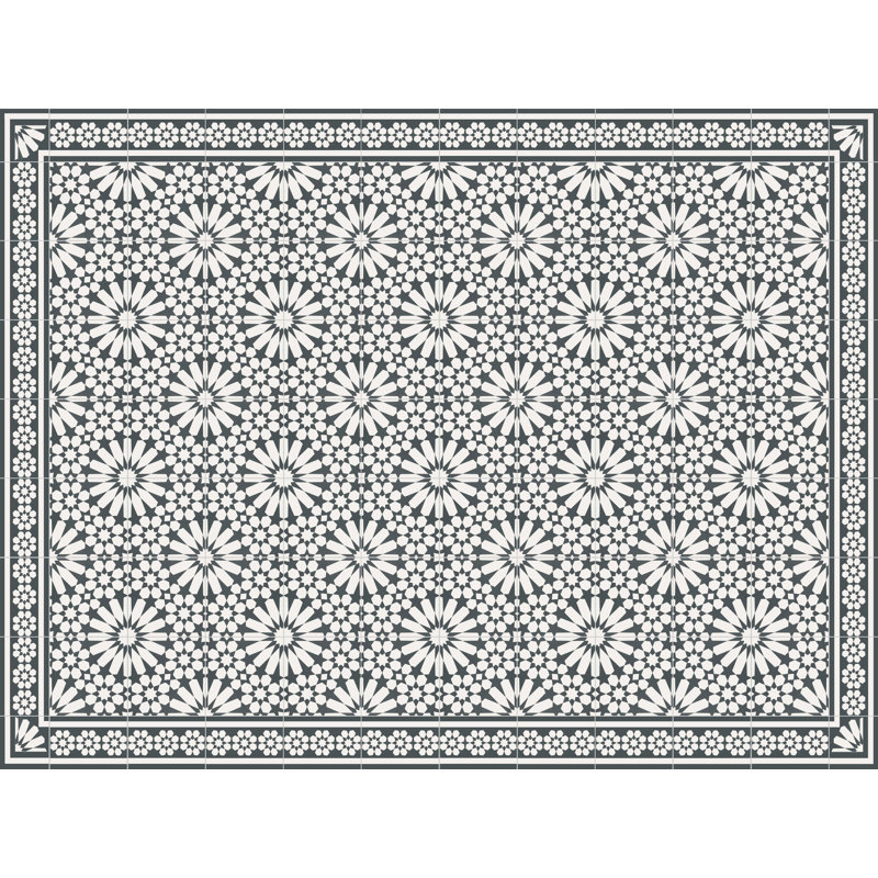 Golbus Vinyl Machine Printed Area Rug, Rectangle 3'3.4" x 4'4.4"