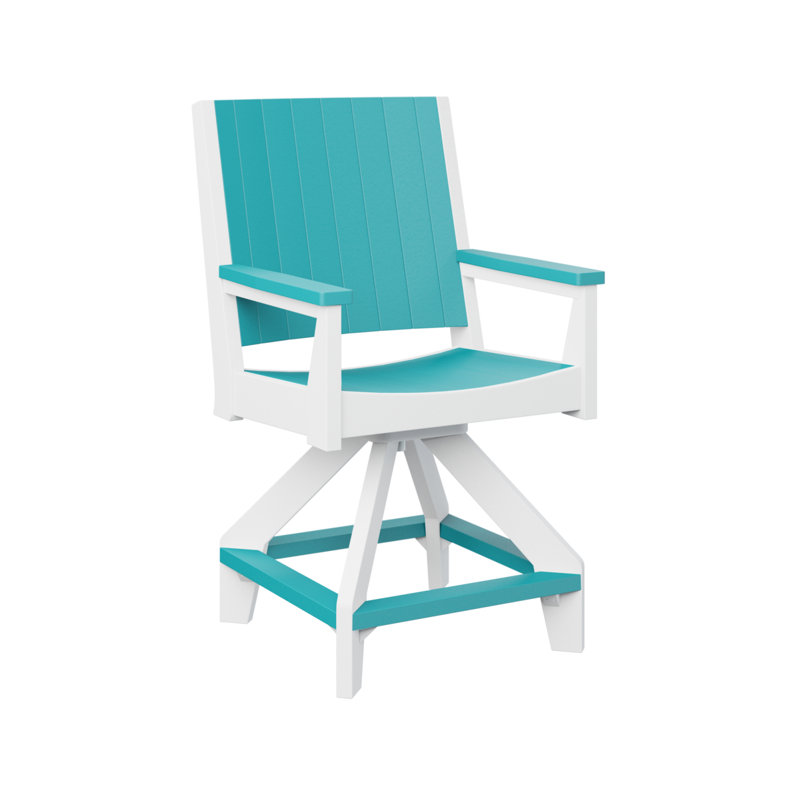 Fauteuil de comptoir pivotant Berlin, Bleu Aruba, 21.5"