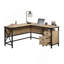 Bureau en L, finition brune
