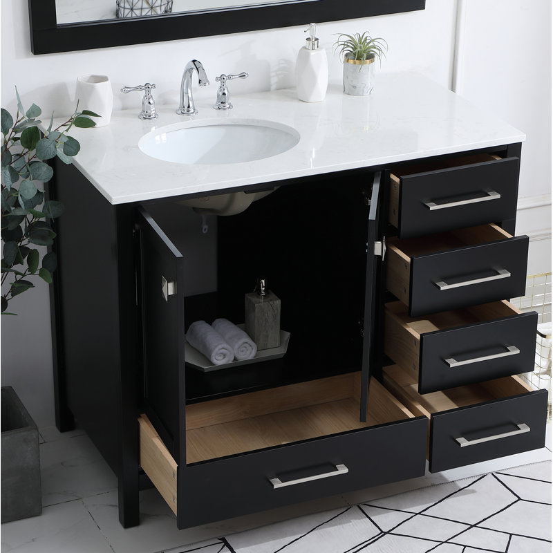 Ensemble de meuble-lavabo simple 42 po Irene, Noir