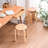 Natural Tone Mdf Stackable Backless Stools Set