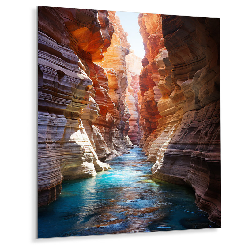 Canyon Antelope Turquoise Drips - Canyon Art mural en métal, salon, H 20 po x l 12 po
