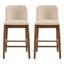 Élégant tabouret de comptoir rembourré en bois d'intérieur, ensemble de 2, avec coussin confortable et structure en bois d'hévéa durable