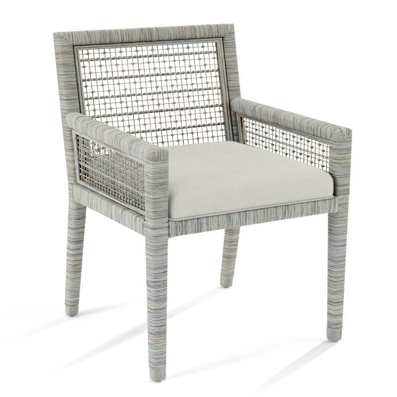Chaise avec accoudoirs Glinda, Vanille Crypton Performance; 0822-91, Tonneau vieilli