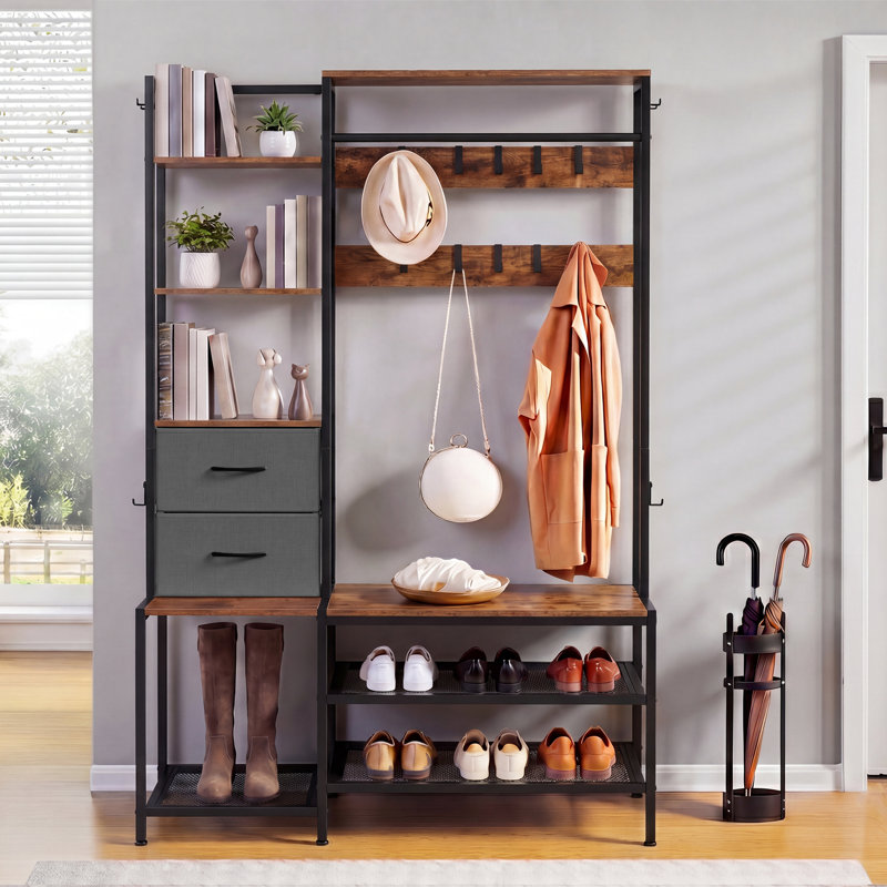 Hall Tree 120cm Wide, Brown