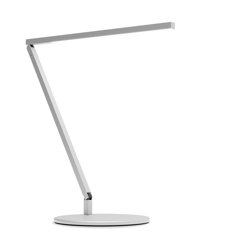Lampe de bureau Z-Bar Solo Gen 4 avec base de bureau, 5000 K, Argent