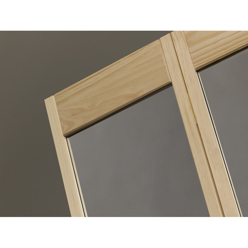 Porte pliante en bois de pin non fini avec miroir Pinecroft, 32 po x 80,5 po