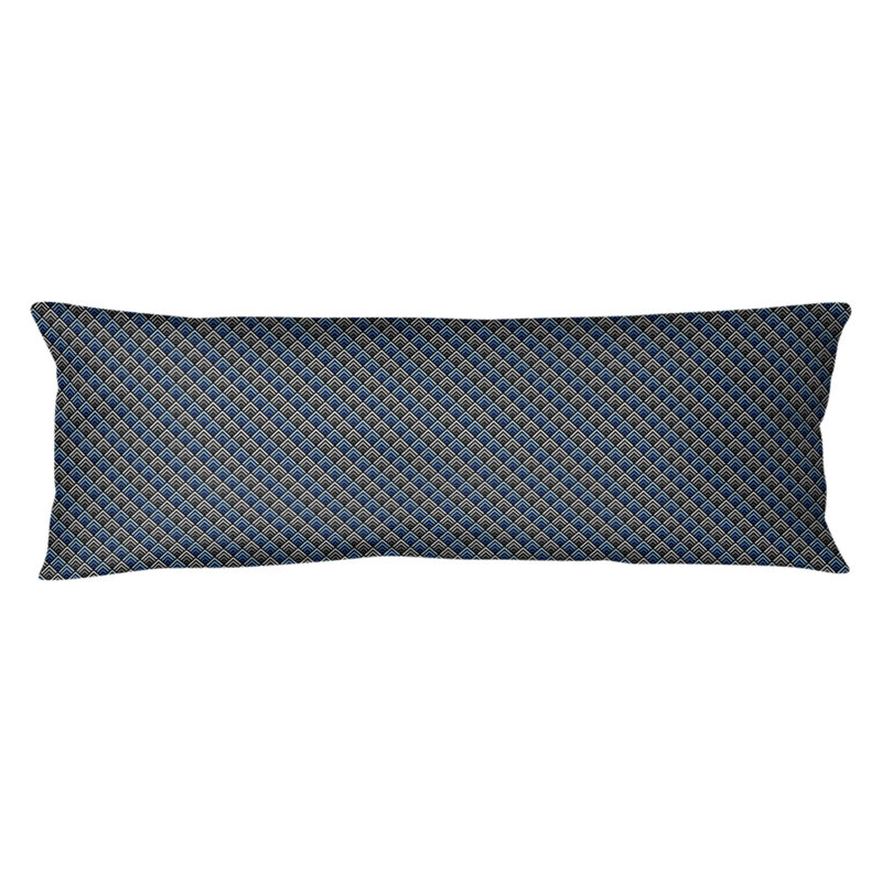 Coussin géométrique, Bourre en polyester, Bleu
