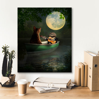  «La chouette et le chat» par John Hovenstine, art mural sur toile, 20 po x 24 po