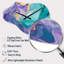 Turquoise et mauve liquide Art II - horloge murale en métal moderne, impression d'horloge murale turquoise-105424684
