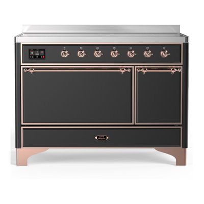 Majestic III Series 48 Inch Induction Range with 6 Induction Elements in Matte Graphite (Copper Trim)