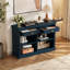 Console avec 2 tiroirs et tablettes de rangement ouvertes, table d'entrée pour le salon, le couloir et la salle à manger (bleu marine) TREXM-1558270394
