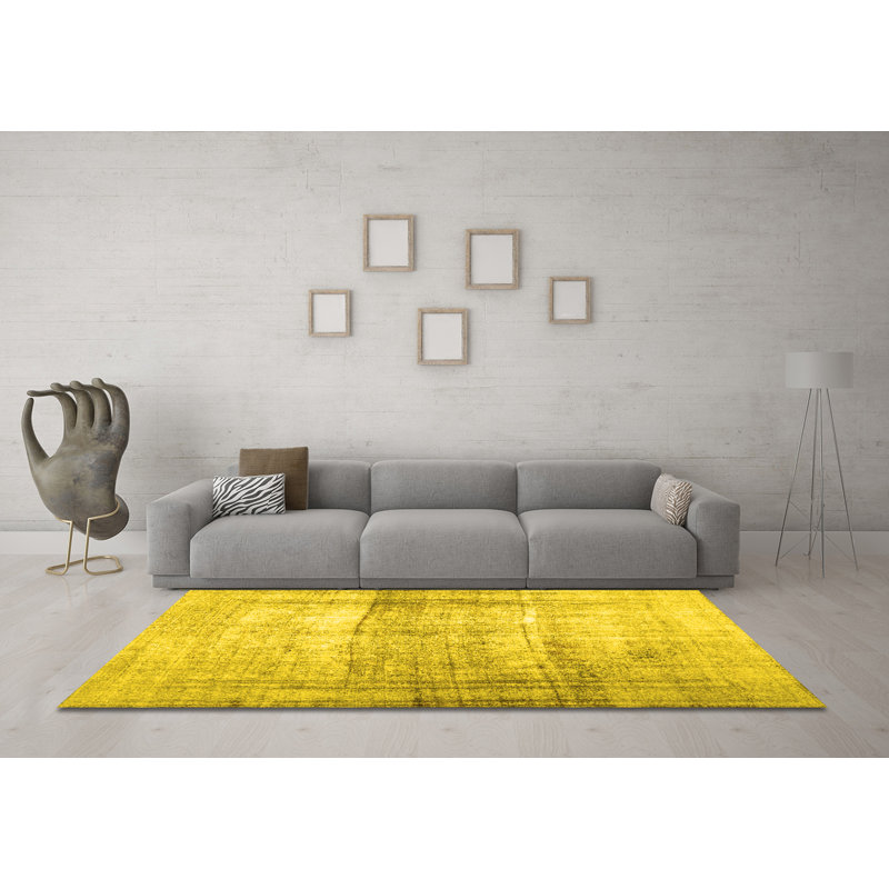 Eufimia Washable Abstract Indoor Rug, Round 6'