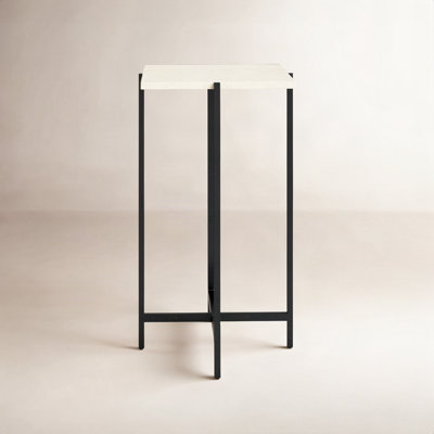 Lia 12" Genuine Marble End Table