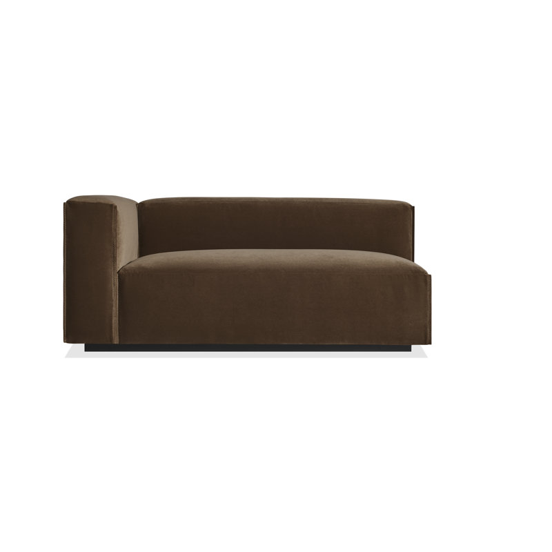 Cleon Chaise Lounge, Coffee Velvet, Right Hand Facing
