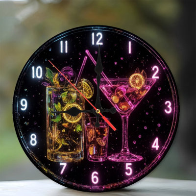 Horloge à cocktail effet néon