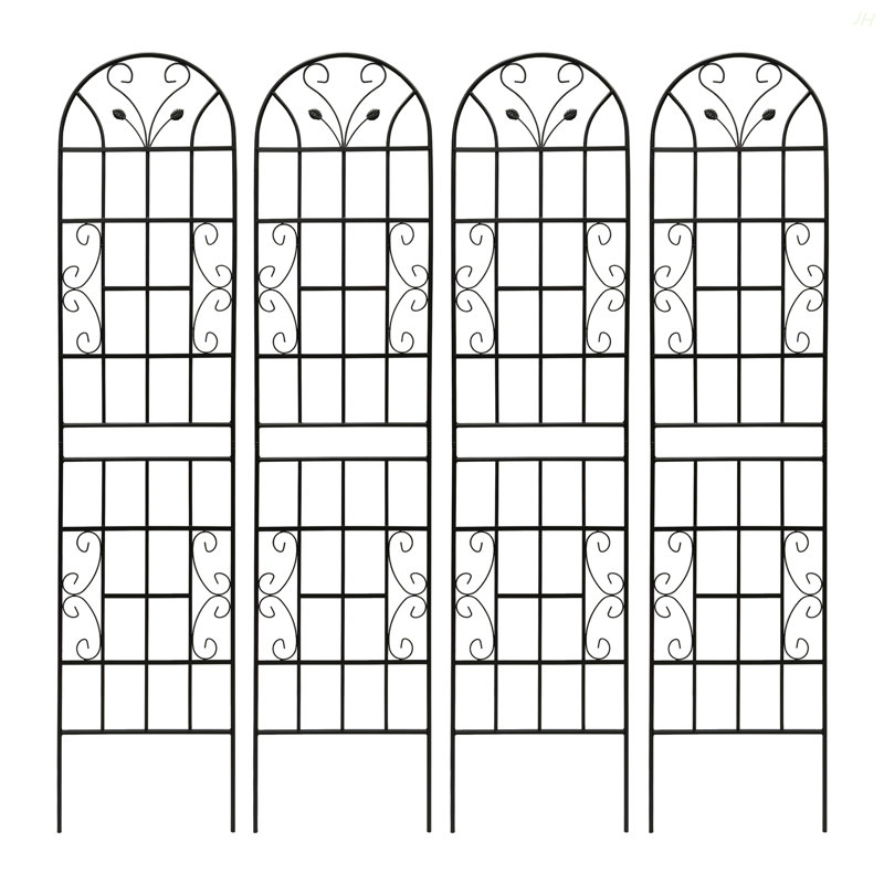 Paquet de 4 treillis de jardin en métal 86,7 "x 19,7" antirouille pour plantes grimpantes