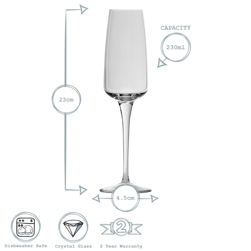 Aurum Champagne Flutes - 230ml, 12