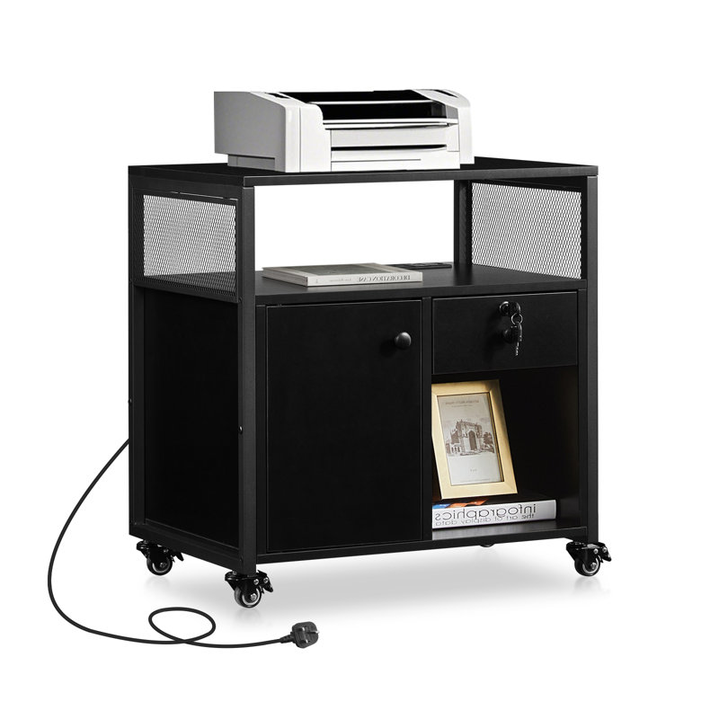 60cm Wide 1 -Drawer Mobile File Cabinet, Black