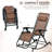 Set Of 2 Outdoor Rocking Chairs, Foldable Reclining Zero Gravity Lounge Rocker With Pillow
