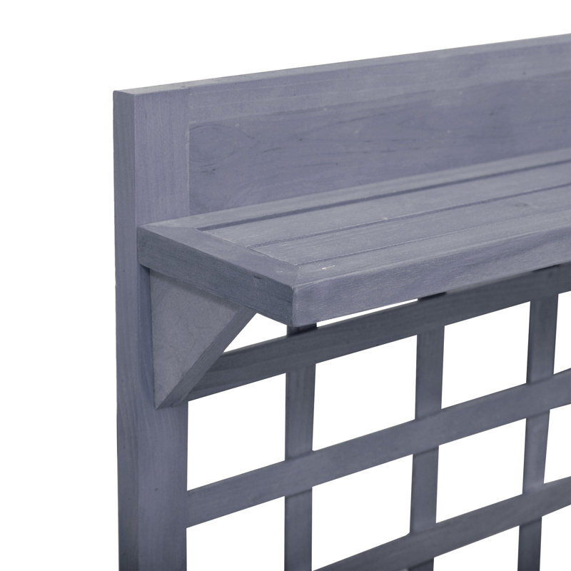 Lit de jardin surélevé en bois avec treillis, pot de fleurs surélevé de 41 po pour grandeur, boîte mystère grise