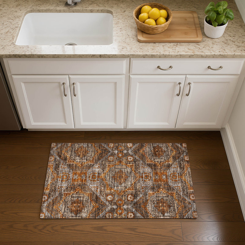 Premium Machine Washable Mayfield AMF1928 Global Rug, Rectangle 1'8" x 2'6"