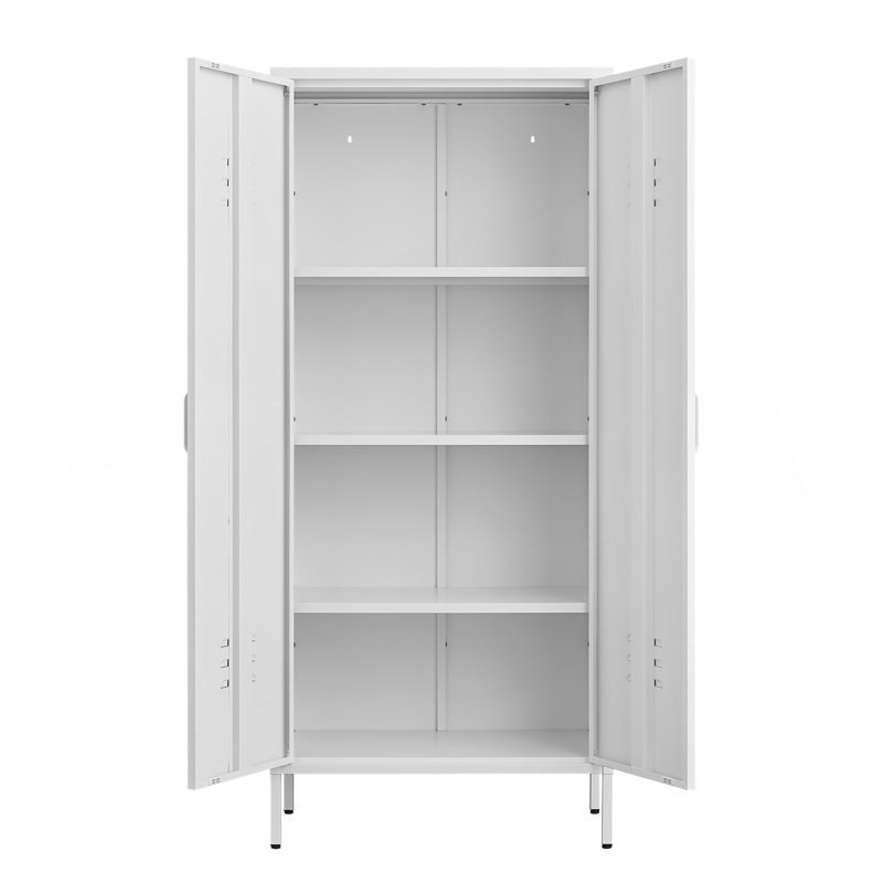Modern Storage Cabinet with Adjustable Shelves, Magnetic Door Stopper, and Aluminum Alloy Handles for Home Organization