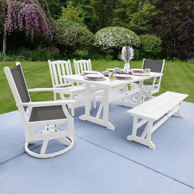 LuXeo Tuscany Sling Swivel Dining Set (6-Piece)