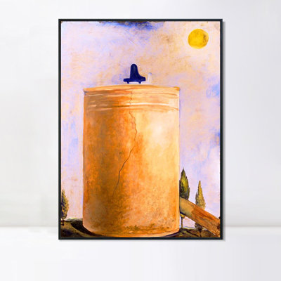 Art numérique sur toile encadrée, série # 015 par Salvador Dali, art mural pour le salon, décorations de bureau à domicile (cadre en bois de couleur mince, 18 po x 24 po)