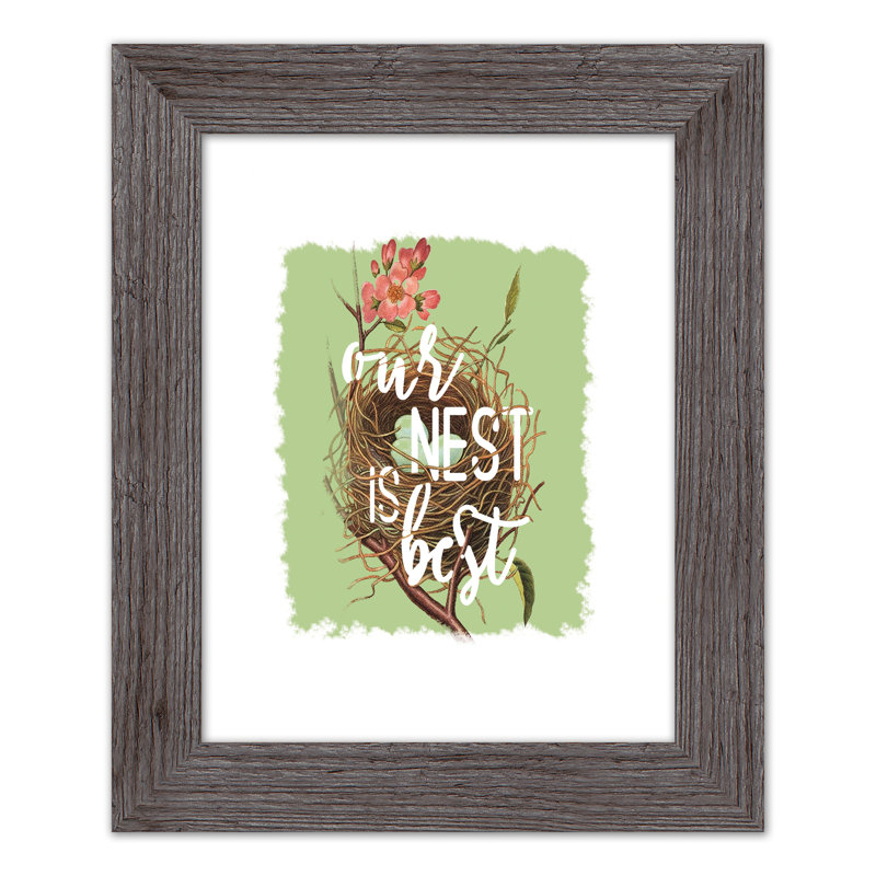 «Our Best Nest», reproduction encadrée, H 14 po x l 11 po x P 0,75 po