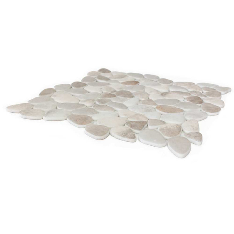 Huron Glass Pebbles Mosaic Tile, Earth Mix
