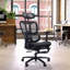 Fauteuil de bureau réglable en filet noir ergonomique avec appui-tête et repose-pieds, chaise de conférence / bureau d'ordinateur